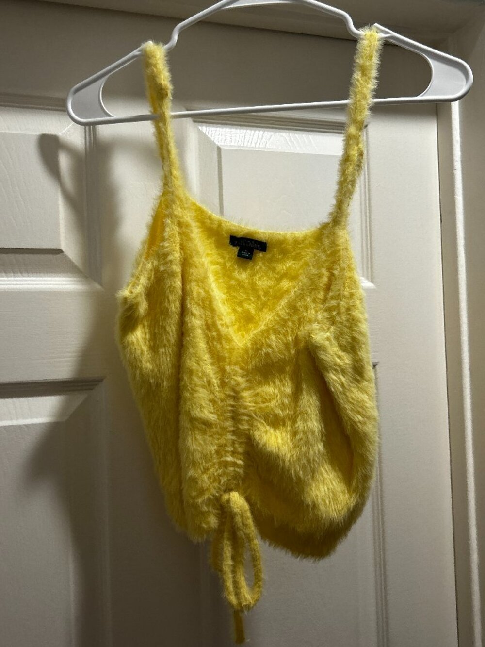 Fuzzy Yellow Tank Top with Tie